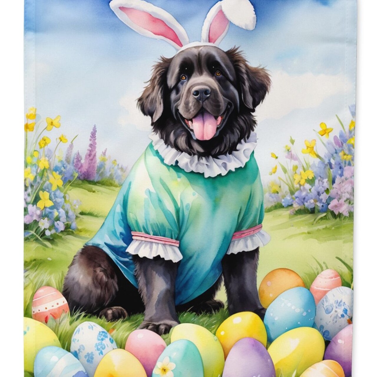Edge Collections - 11.25" X 15.50" - Multicolor - Easter Egg Hunt Decorative Newfoundland - 1 Piece